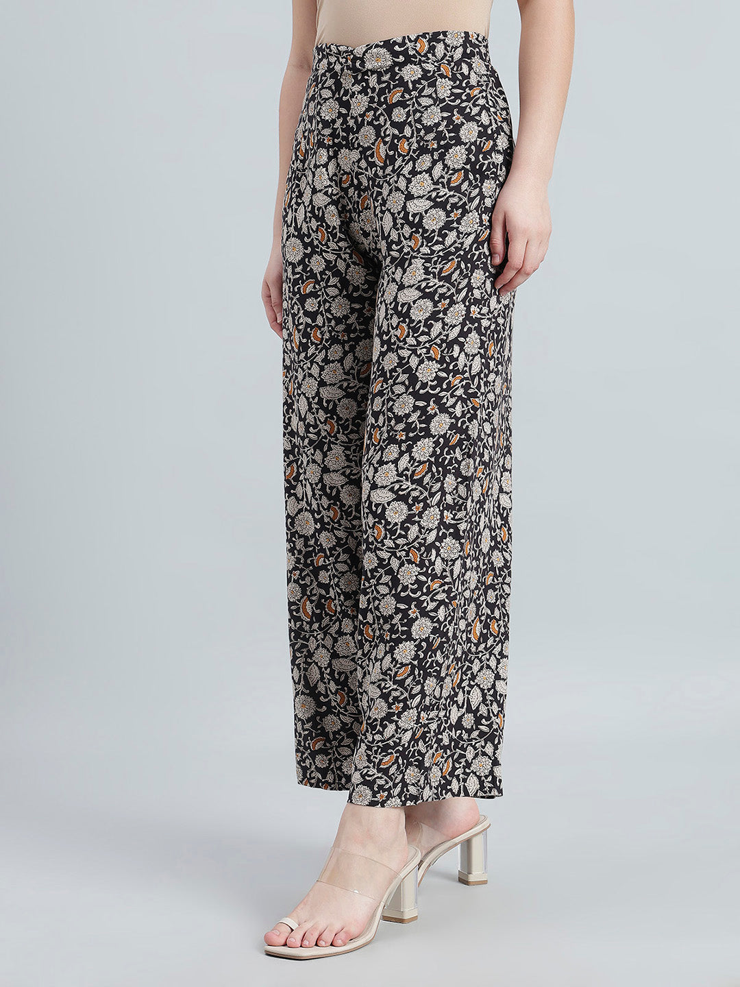 Black Viscoses Printed Palazzo