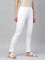 Women Solid White Stretch Ponte Pants