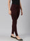Dark Wine Cotton Stretch Ankle Length Leggings