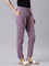 Women Solid Lilac Mid Rise Cotton Pants