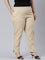 Women Solid Light Beige Cotton Pencil Pant