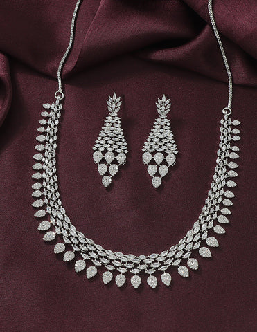 Designer Zirconia Crystal Elegance Necklace Set