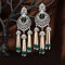 Floral Zirconia Chandbutta Earrings