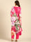 Floral printed three piece suit set with sequins embroidery