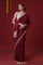 Crimson Maroon Modal Satin Saree With Embroidery