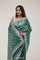 Bottle Green Handcrafted Organza Saree
