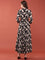 Black Rayon Floral Digital Print Long Dress