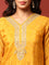 Mustard Muslin Straight three piece hand embroidered suit set