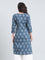 Cotton Floral Block Print Straight Kurta