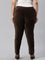 Dark Brown Cotton Polyester Corduroy Jeggings