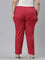 Women Solid Cherry Comfort Fit Cotton Pants