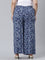 Women Navy Woven Viscose Mid Rise Printed Palazzo