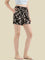 Black Woven Viscose Printed Lounge Shorts