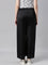 Women Solid Black Mid Rise Shiny Palazzos