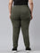 Women Solid Cotton Olive Green Cuffed Joggers