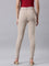 Women Beige Stripe Printed Mid Rise Jeggings