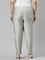 Women Silver Solid Mid Rise Metallic Pants