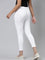 Girls Solid White 3/4th Leggings