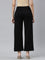 Women Solid Black Ponte Wide Leg Pants