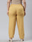 Women Solid Light Mustard Viscose Mid Rise Casual Pants