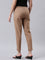 Women Solid Light Brown Cotton Pencil Pant