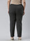 Women Stripes Black Linen Mid Rise Slim Fit Pencil Pants