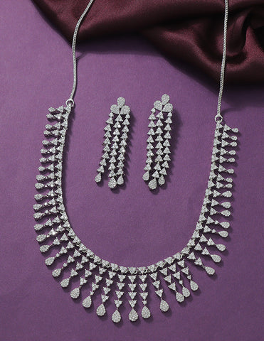 Designer Zirconia Crystal Elegance Necklace Set