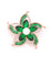 Zircon Green Stone Flower Saree Pin