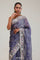 Independence Blue Crafted Jaali Tissue Saree