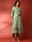 Mint green aalique work silk anarkali three piece suit set