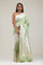 Chinoise Green Satin Banarasi Saree With Statement Border