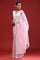 Cotton Pink Crafted Organza Saree