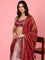 Magenta silk embroidered Three piece ghagra set