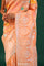 Deep Peach Banarasi Tussar Saree With Floral Jaal