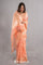 Creamy Peach Jaal Organza Banarasi Saree