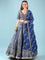 Blue Silk Hand Embroidery Ghagra Set