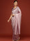 Lilac Tissue Hand Embroidery Saree With Stone Work Readymade Blouse