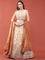 Cream Tissue With Heavy Hand Embroidery Ghagra Set