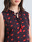 Viscose Tie-Up Geometric Print Blouse