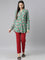 Women Solid Cherry Cotton Mid Rise Kurti Pants