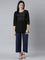 Women Solid Navy Mid Rise Linen Wide Pant