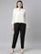 Women Striped Black Linen Slim Fit Pencil Pants