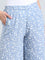 Blue Woven Viscose Printed Palazzo