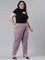 Women Solid Lilac Mid Rise Cotton Pants