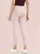 Baby Pink Cotton Poly Stretch Cropped Colored Jeggings