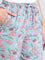 Blue Woven Viscose Printed Lounge Pants