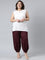 Women Solid Dark Wine Cotton Cropped Salwar