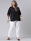 Women Solid White Cotton Pencil Pant