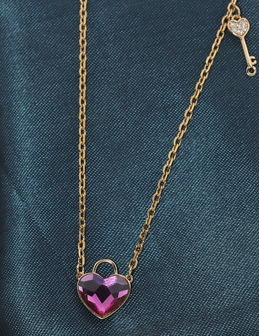 Swarovski Crystal Love Lock Crystal Chain Pendant