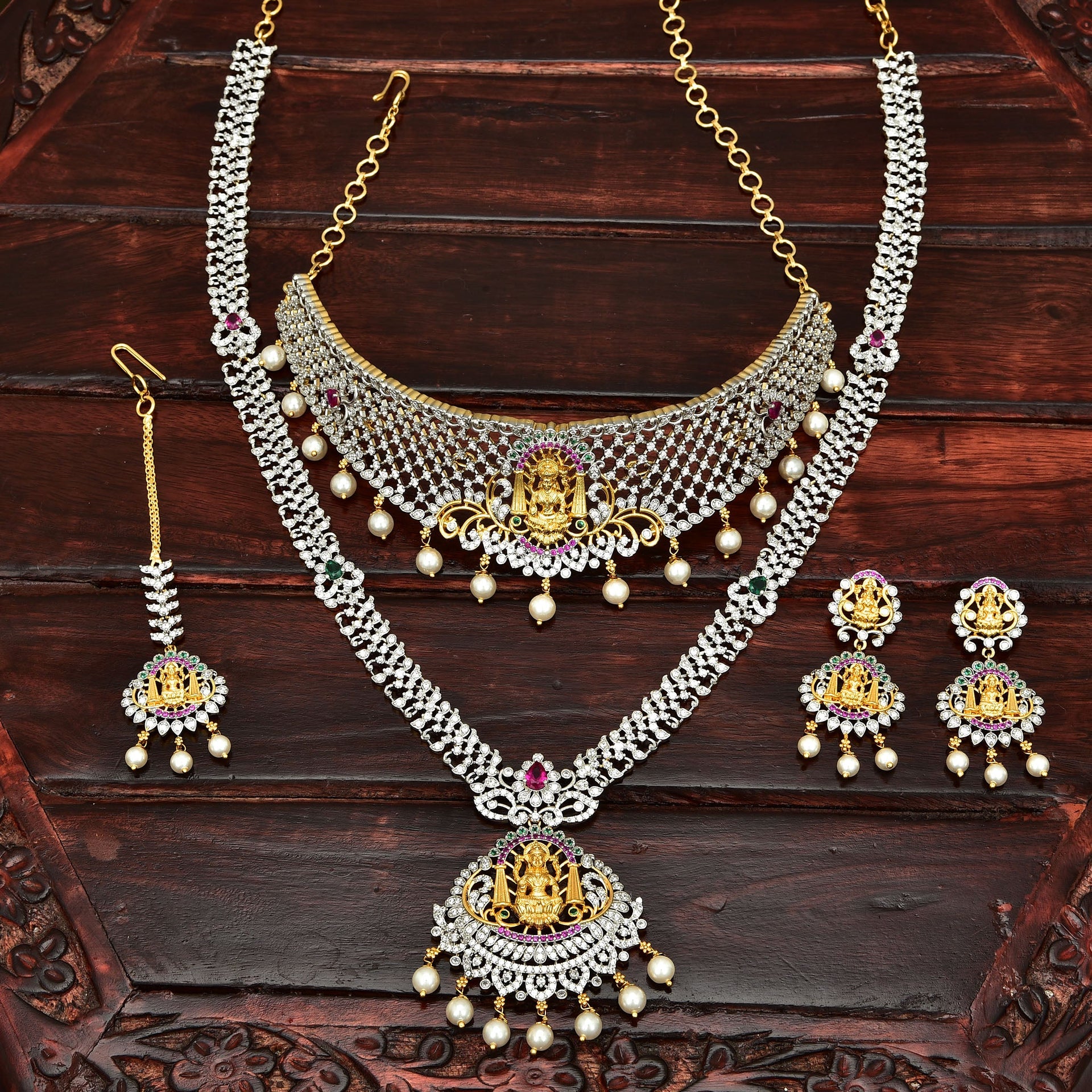 Lakshmi Devi Zirconia Mini-Bridal Set